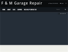 Tablet Screenshot of fandmsamedaygaragerepair.com